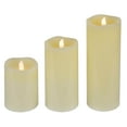 thumbnail image 5 of Northlight LED Flickering Flameless Wax Pillar Candles - 8" - Cream - Set of 3, 5 of 7