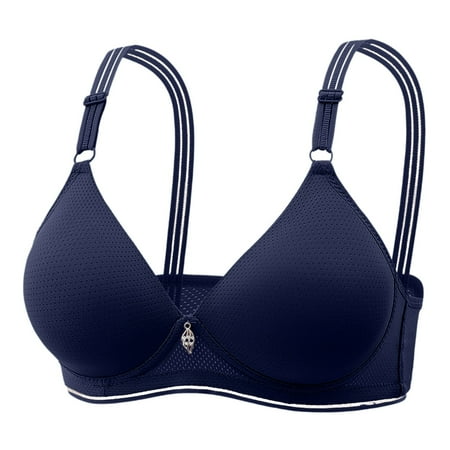 Blue 40 Women Lace Back Bras To Wear with A Backless Dress Button Shaping Cup Adjustable Compression Bra Shoulder Strap Large Size Big Bra Underwire Bra