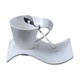 thumbnail image 1 of Juego de y platillo de cerámica para café con leche, , regalo romántico de abstracto con cuchara para cumpleaños, oficina, amigo o 90 ml, 1 of 8