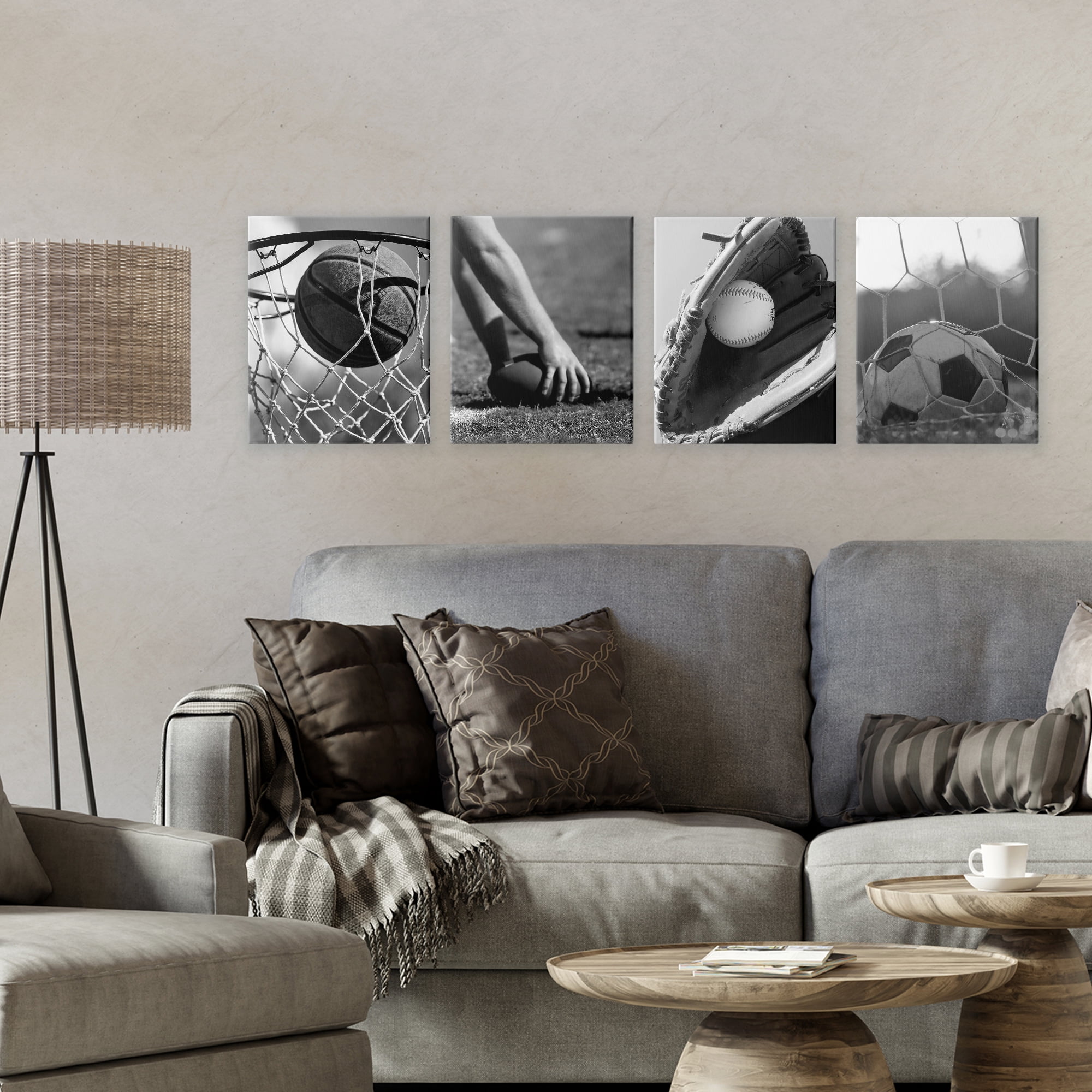 Stupell Industries Athletic Sports In Action 4 Piece Canvas Wall Art Set, design by Marcus Prime