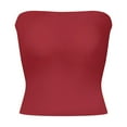 thumbnail image 6 of SDNall Tube Top for Women Strapless Bandeau Double Layer Backless Sleeveless Crop Top in Solid Colors for Casual Wear and Going Out, 6 of 9