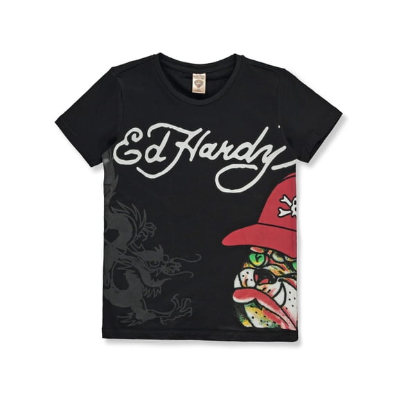 Ed Hardy Boys' Bulldog T-Shirt Color: black Size: 8