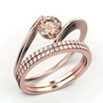 thumbnail image 3 of Solitaire 2 Carat Round Cut Morganite Unique Engagement Ring, Two Matching Band Wedding Ring in 925 Sterling Silver With 18k Rose Gold Plating Band, Gift For Her, Promise, Anniversary Ring, 3 of 4