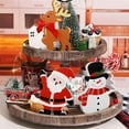 thumbnail image 6 of Winter Snowman Indoor Decor 3-Piece Set Cute Wooden Block Snowmen for Holiday Tabletop Decoration, 6 of 7