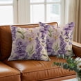 thumbnail image 3 of Spring Flowers Throw Pillow Cover Lavender Leaf Cotton Linen Cushion Cover Throw Pillow Case with Invisible Zipper for Couch Sofa Bed Chair Car 24x24 Inch, 3 of 14