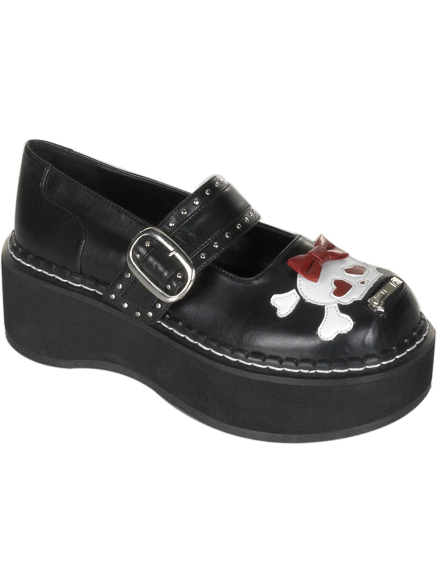 SummitFashions 2 Inch Trendy Gothic Shoes Platform Black