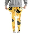 thumbnail image 5 of Girls' Halloween Leggings Pumpkin Printed Pants High Waist Stretchy Leggings for Girls 3-7Y, 5 of 6