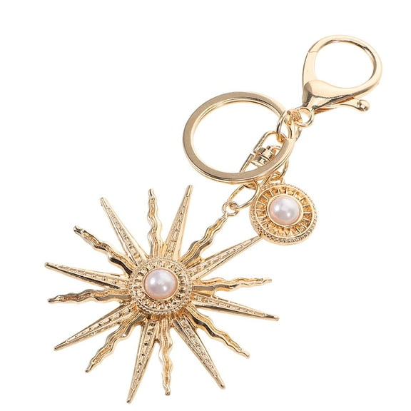 GOOHOCHY Sunshine Keychain Metal Sun Keyring Charm Car Keychain Purse Pendants Handbag Bag Hanging Decoration For Women Bags Purses Golden