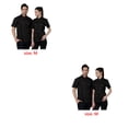 thumbnail image 4 of Bewildely Camisas de uniforme de Chef de algodón para hombres, abrigo de Chef, botones de delantal con bolsillos delanteros, bandas para el sudor para Type1 NO1 Bewildely CBP575906, 4 of 5