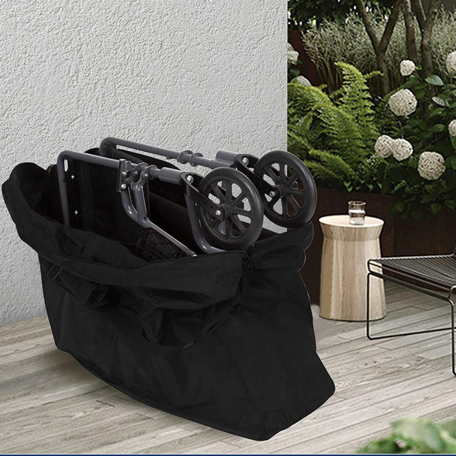 YAHHU Waterproof Foldable Oxford Wheelchair & Travel Bag, Large Capacity 115x80x40cm, Black