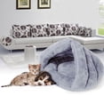 thumbnail image 1 of KelaJuan Pet Plush Nest Triangle Shape Solid Color Soft Comfortable Warm Dog Cat Sleeping Bed, 1 of 7