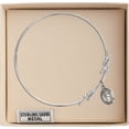 thumbnail image 3 of 8 inch Round Double Loop Bangle Bracelet w/ St. Aedan of Ferns in Sterling Silver, 3 of 3