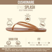 Cushionaire Splash Jelly Flip Flops for Women With Flexible Sole, Soft Footbed Summer Sandals for Women