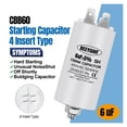 thumbnail image 2 of CBB60 Starting Capacitor 6uF~60uF Motor Capacitor 50 / 60Hz 450VAC With M8 Screw For Electric Motor/washing Machine ,Long-Time Use, 2 of 6