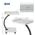 thumbnail image 2 of Bureau d'Ordinateur Portable Roulant en Forme de C à 2 Niveaux avec Roulettes, Table de Chevet Mobile Gain de Place avec Roulettes Verrouillables, Support d'Ordinateur Compact pour Canapé et Petits Espaces, Bois Naturel/blanc/noyer, 2 of 7