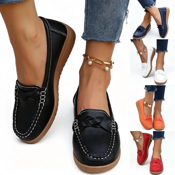 Miqool Cozy Fleece Lined Moccasin Slippers for Women, Suede-Like Slip-On Shoes with Contrast Stitching