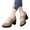 Beige, variant on Quaouag Women's Chunky Low Block Heels Mary Jane Closed Toe Work Pumps Comfortable Round Toe Oxfords Dress Wedding Shoes