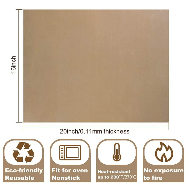 MR.R 3 Pack 16''x20'' PTFE Teflon Sheet for Heat Press Transfer Non Stick Paper Reusable Heat Resisitant Craft Mat for Heat Press Machines,Thickness