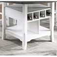 thumbnail image 6 of Antique White 7pc Counter Height Dining Set Table w Storage Shelf 6x High Chairs Cushion Seat Rubber wood Dining Room Furniture, 6 of 10