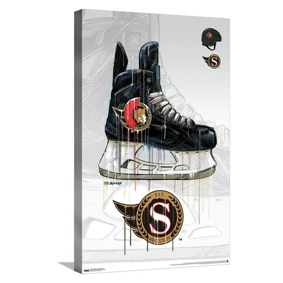 NHL Ottawa Senators - Drip Skate 21 Canvas Wall Poster, 14.725" x 22.375"