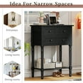 thumbnail image 5 of Solid Wood Narrow Console Table 23.7 Inch Slim Design With 3 Drawers And Open Shelf For Small Living Rooms Hallways Entryways, 5 of 8