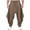 Khaki, variant on Mens Casual Harem Pants Baggy Linen Boho Yoga Jogger Pants Lightweight Drawstring Elastic Waist Vintage Hippie Drop Crotch Trousers Navy XXXXL