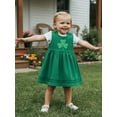 thumbnail image 4 of BemeyourBBs Toddler Girl St Patricks Day Outfits Spring Tank Dress Overalls Shamrock Embroidery Cute Sleeveless Round Neck A Line Dress, 4 of 9