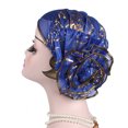 thumbnail image 1 of unbranded Turban Caps Elasticas Con Interior De Y Estampado Floral Azul Para Uso En Casa, 1 of 7