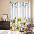 thumbnail image 3 of Kitchen Curtains 84 Inch Length 2 Panels, Sunflower Grommets Window Treatment Curtain, Sage Green Summer Botanical Eucalyptus Farmhouse Bee Thermal Curtains Drapes for Living Room/Bathroom, 3 of 9