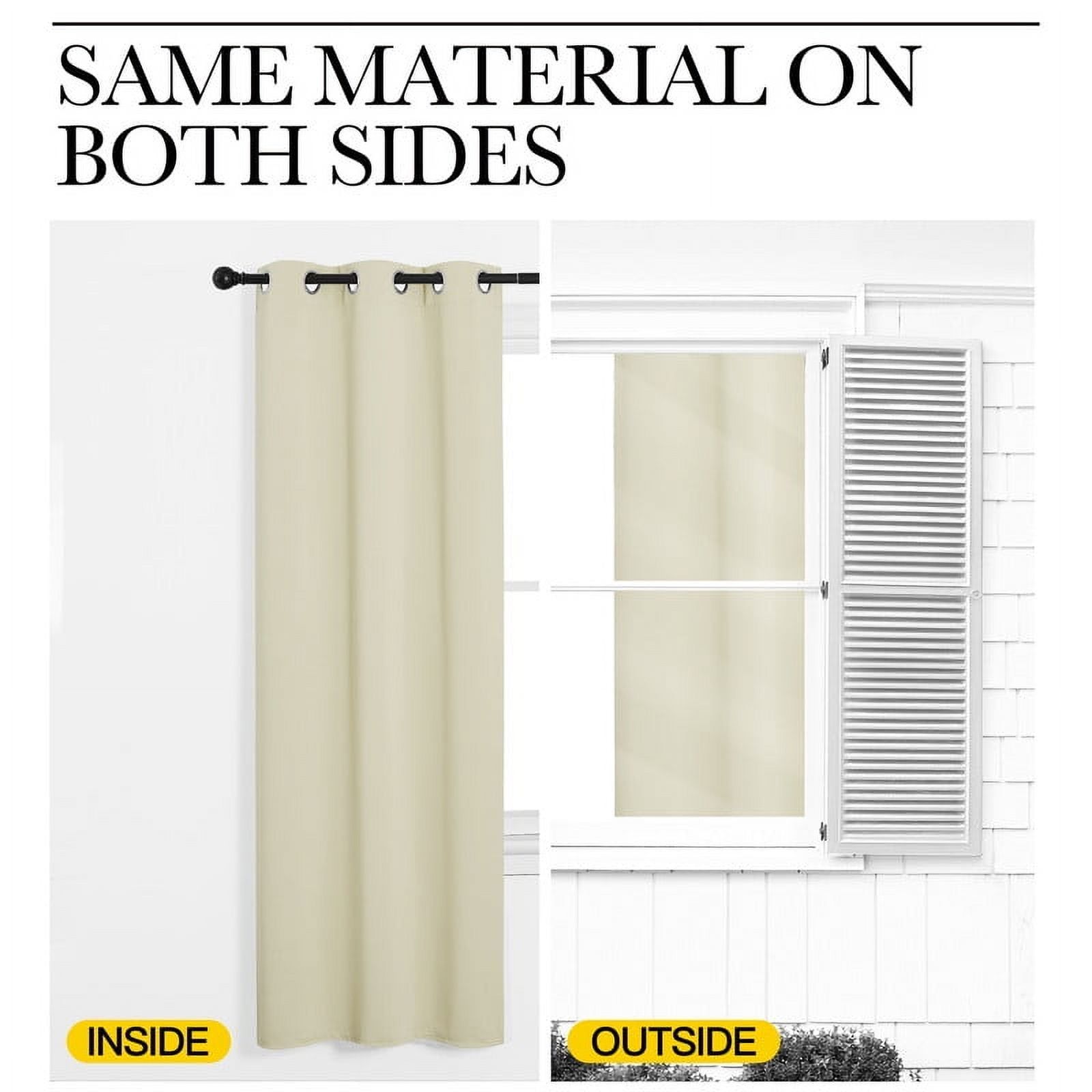 NICETOWN Blackout Curtains Thermal Insulated Modern Grommet Noise Reducing Drapes, W52 x L84, Set of 2, Beige