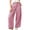 Hot Pink, variant on Utoimkio Women's Gingham Capri Pants Button High Waist Wide Leg Plaid Cropped Trousers with Side Pockets for Summer Daily Walking