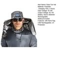 thumbnail image 7 of Pebbuoy Solar Fan Hat with Neck Flap USB Rechargeable UV Protection Cooling Fan Fishing Hat Foldable Men Women Fisherman Hiking Mountaineering Sun Hat, 7 of 7