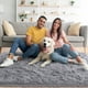 thumbnail image 2 of Alfombra Noahas Fluffy Grey, 6 x 9 pies, para sala de estar y dormitorio, 2 of 7