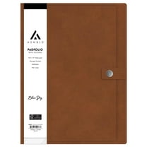 Blue Sky ASMBLD Faux Leather Padfolio, Letter Size, Non-Dated, Professional Portfolio with Notepad, Business Organizer for Meetings and Office (Tan)