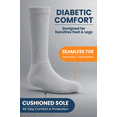 thumbnail image 4 of Special Essentials Diabetic Socks for Men & Women – Non-Binding Over The Calf Extra Wide Top Cotton Neuropathy Socks (Grey - 6 Pairs, Large), 4 of 7