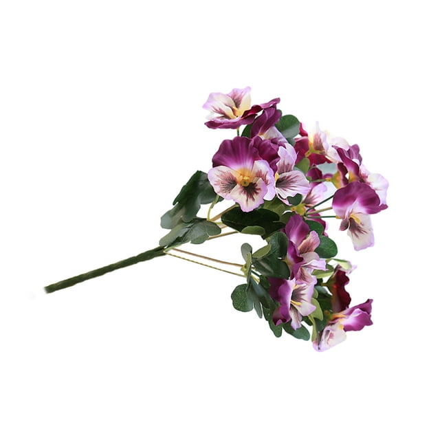 Wosthever Maceta de imitación ecológica de tela para decoración de flores, duradera, duradera, plantas falsas y flores Decoración JH1245 Doble Púrpura