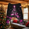 thumbnail image 4 of successthop Womens Christmas Ugly Sweater Light Tree Knit Long Sleeve Crewneck Fall Winter Pullover Knitwear Print Tops, 4 of 5