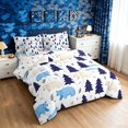 thumbnail image 2 of Manfei Jungle Bear Queen Bedding, Woodland Rustic Tree Bedding Comforter Set Queen, White Navy, Polkadot Reversible, 7 Pieces, 2 of 5