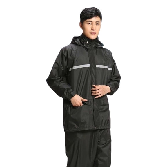 hejhncii Adult Men's Rain Suit Rain Jacket Pants Set Easy Storage Lightweight Protections Against Heavy Storms
