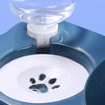 thumbnail image 4 of Cuenco doble para mascotas que evita la caída, protección del cuello, bebedero automático, juego de cuencos de agua y comida para perros y gatos, grande, azul, 4 of 4
