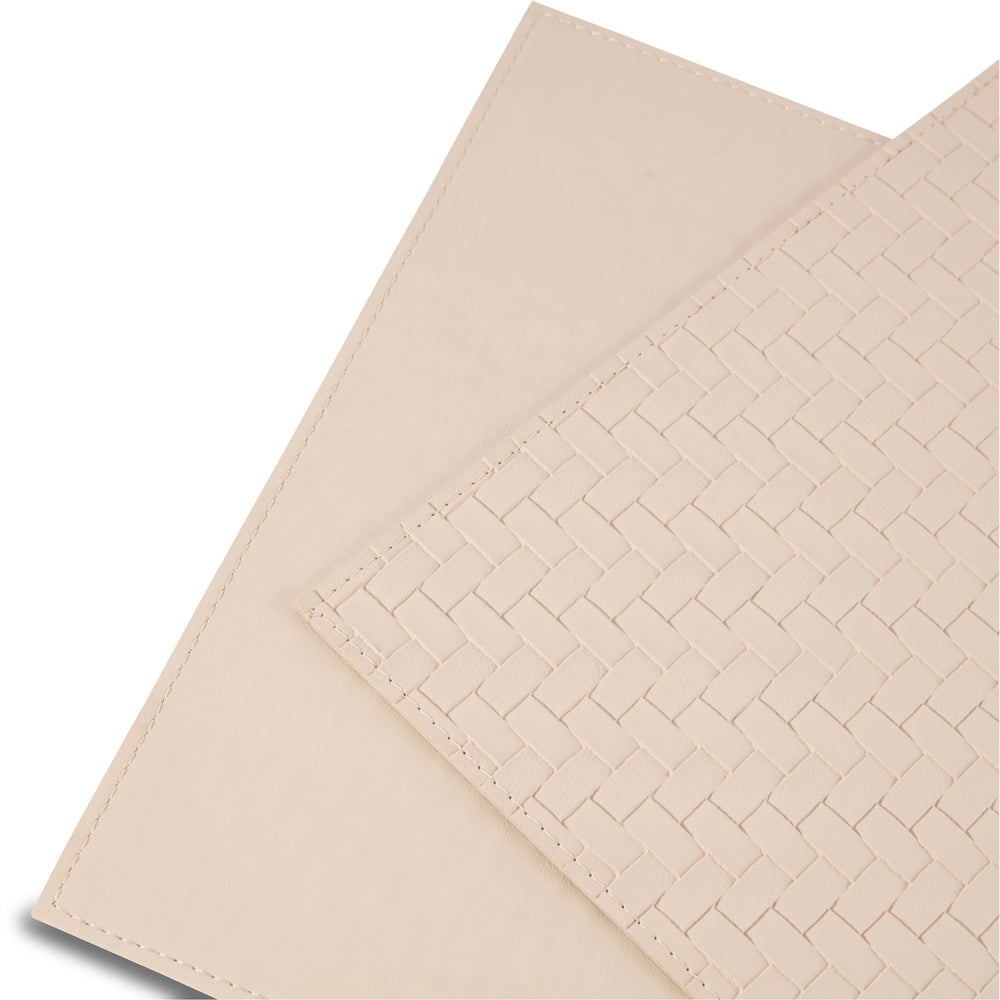 Ala Carte by Dainty Home Lausanne Braided Textured Faux Leather Placemats – Set of 4, Reversible, Non-Slip, Washable, Heat & Tear Resistant – 12x18 in Dining Table Mats