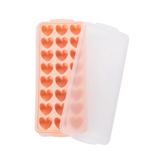 Heart Shaped Ice Cube Trays with Lid, Chocolate Mold, Easy Release Ice Trays, 24-Cavity Silicone Heart Molds for Ice Cubes, Gelatine, Baking and Candy