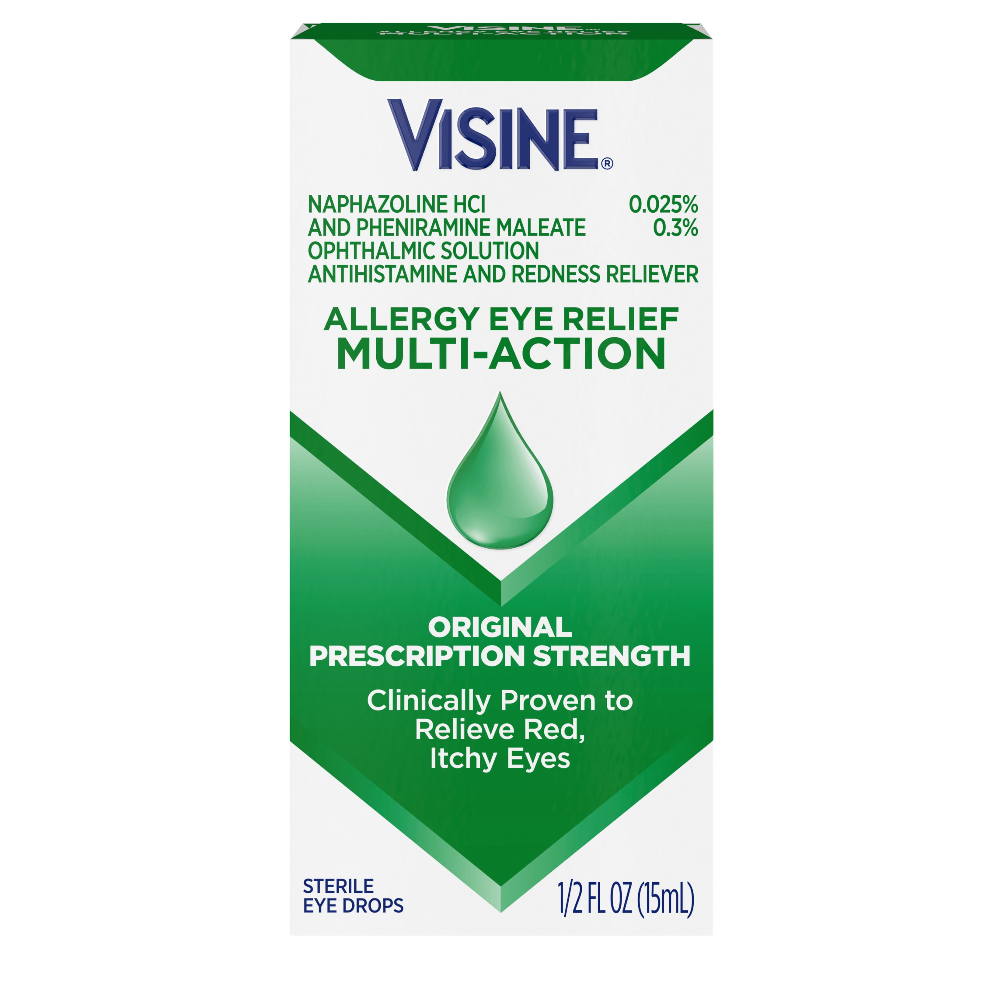 Visine Allergy Eye Relief Multi-Action Antihistamine & Redness Relief Eye Drops (2-Pack) 1 oz (Pack of 6)