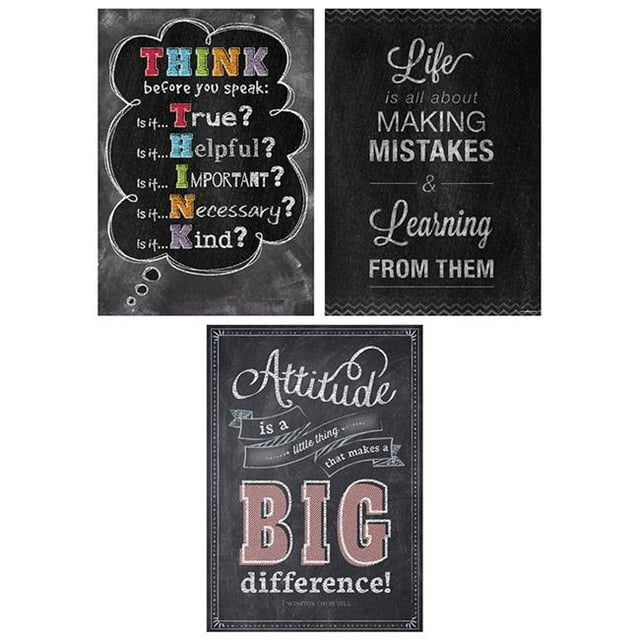 Creative Teaching Press CTP7486 Think Positive Poster Pack Chalk
