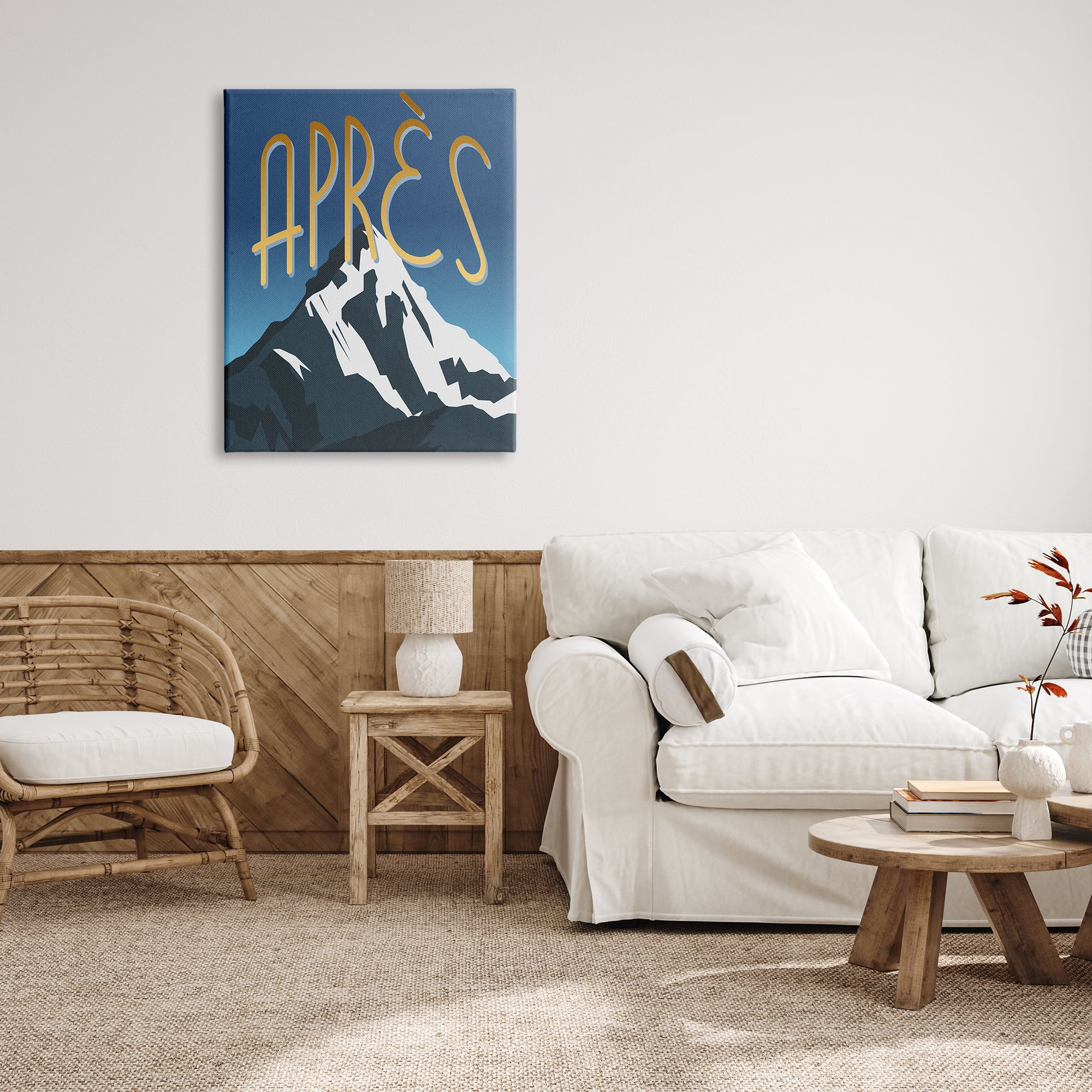 Stupell Industries Après Mountain Ski Sport Winter Landmark Blue Grey, 30 x 40, Design by Daphne Polselli