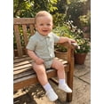 thumbnail image 4 of Cenuakty Baby 0-18M Boys Summer Shirt Jumpsuit Stripe Print Short Sleeve Lapel Button Down Romper with Pocket, 4 of 9