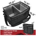thumbnail image 2 of Jaugufiy Large Capacity BBQ Tools Carry Bag, Grill with Paper Towel Holder, BBQ Grill Accessories Organizer Bag Barbecue Foods Storage Bag for Outdoor Picnic, Camper, Travel, Car, RV (Black) C108, 2 of 3