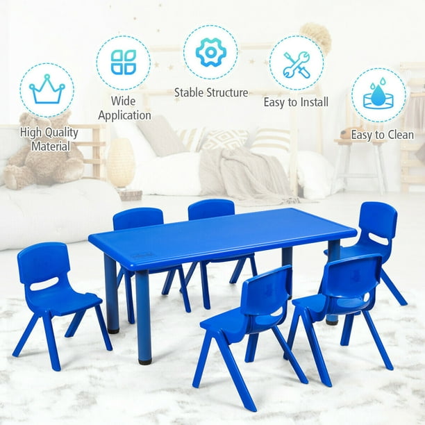 Gymax 6-pack Kids Plastic Stackable Classroom Chairs Indoor