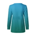 thumbnail image 4 of Fznquz Womens Casual Tops Fall Blue Long Sleeve Tunic Tees Loose Gradient Winter Women T Shirt, 4 of 5