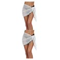 thumbnail image 4 of Guardurnaity Vestidos de playa Sexy de encaje de cintura alta Tipo de envoltura Cómodo de usar Fácil de combinar corta liviana Blanco Blanco L 2piezas, 4 of 6
